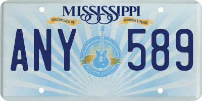 MS license plate ANY589