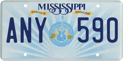 MS license plate ANY590