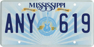 MS license plate ANY619