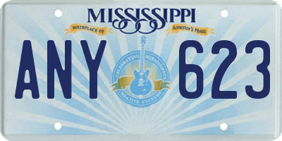 MS license plate ANY623