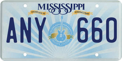 MS license plate ANY660