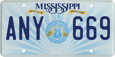 MS license plate ANY669