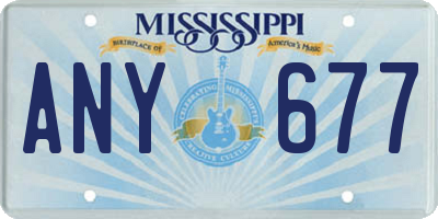 MS license plate ANY677