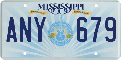 MS license plate ANY679