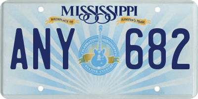 MS license plate ANY682