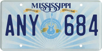 MS license plate ANY684