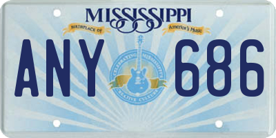 MS license plate ANY686