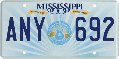 MS license plate ANY692