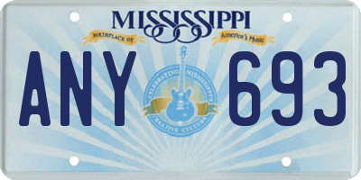 MS license plate ANY693