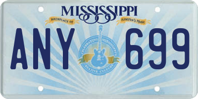 MS license plate ANY699