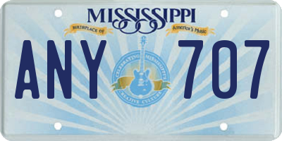 MS license plate ANY707