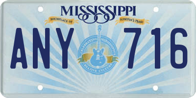 MS license plate ANY716