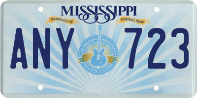 MS license plate ANY723