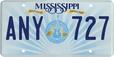 MS license plate ANY727