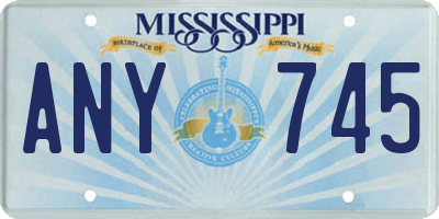 MS license plate ANY745
