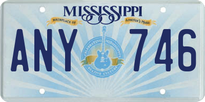 MS license plate ANY746