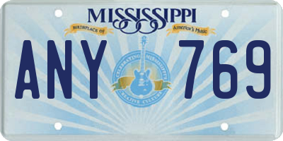MS license plate ANY769