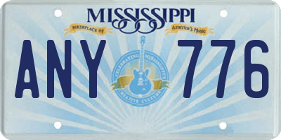 MS license plate ANY776