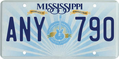MS license plate ANY790