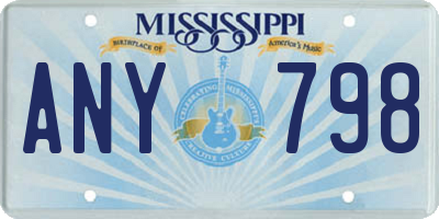 MS license plate ANY798