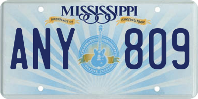 MS license plate ANY809