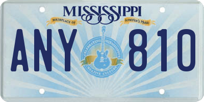 MS license plate ANY810