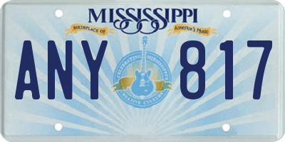 MS license plate ANY817