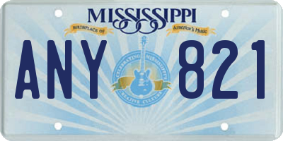 MS license plate ANY821