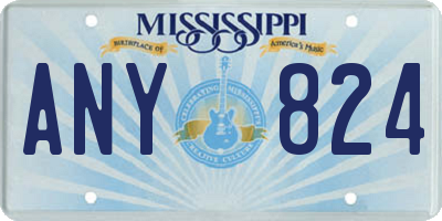 MS license plate ANY824