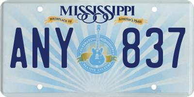 MS license plate ANY837