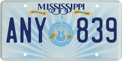 MS license plate ANY839
