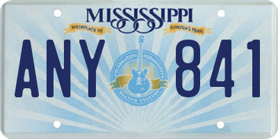 MS license plate ANY841
