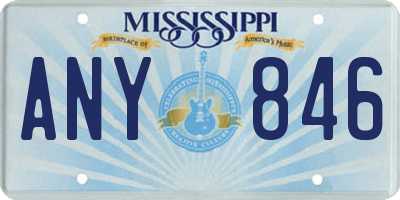 MS license plate ANY846
