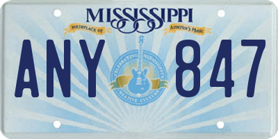 MS license plate ANY847