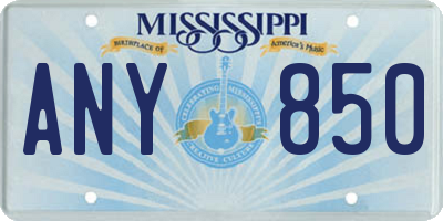 MS license plate ANY850