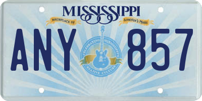 MS license plate ANY857