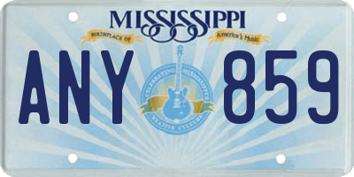 MS license plate ANY859
