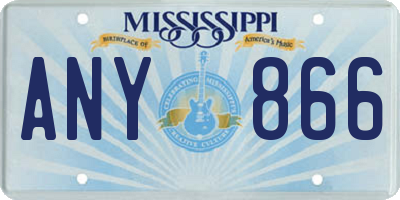 MS license plate ANY866