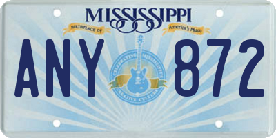 MS license plate ANY872