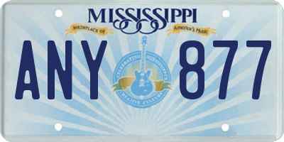 MS license plate ANY877