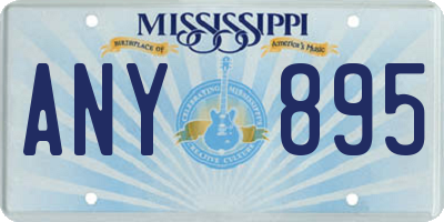 MS license plate ANY895