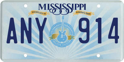 MS license plate ANY914