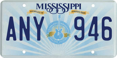 MS license plate ANY946