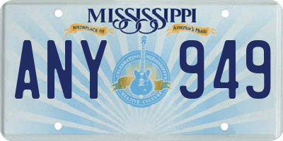 MS license plate ANY949
