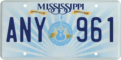 MS license plate ANY961