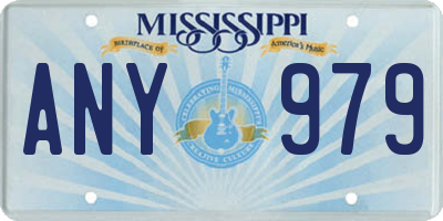 MS license plate ANY979