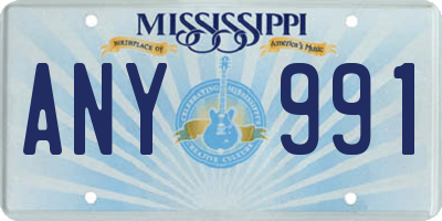 MS license plate ANY991