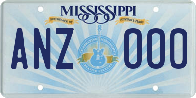 MS license plate ANZ000
