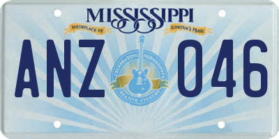 MS license plate ANZ046