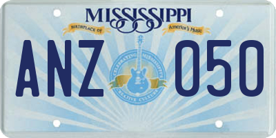 MS license plate ANZ050
